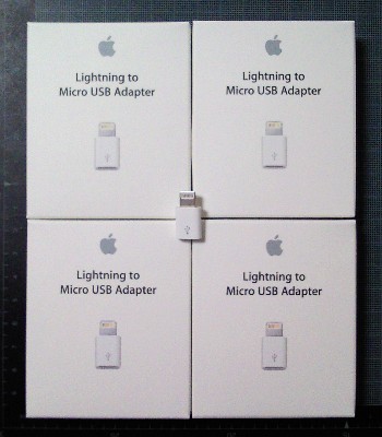 Five Lightning to Micro USB Adapter